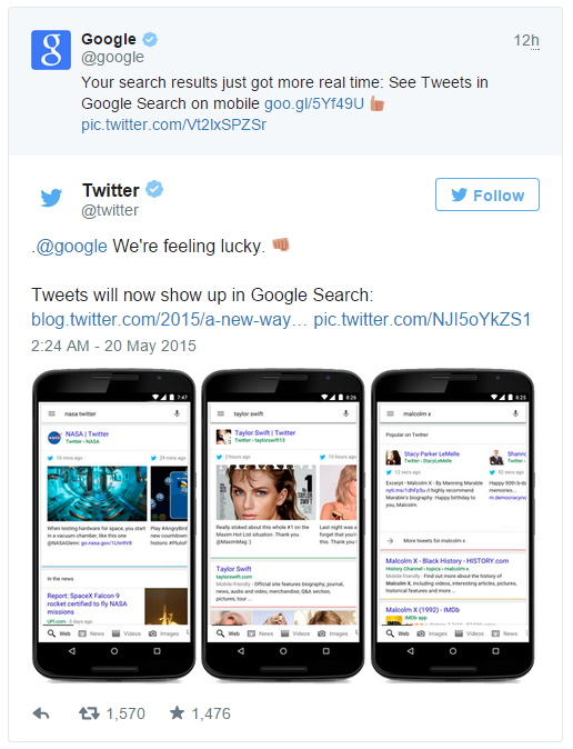 Twitter 拓展搜尋功能，從 Google也能找「推特」訊息